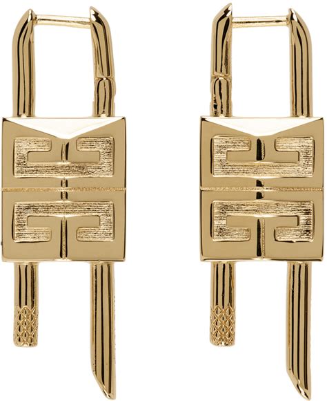 givenchy padlock earrings|Givenchy gold drop earrings.